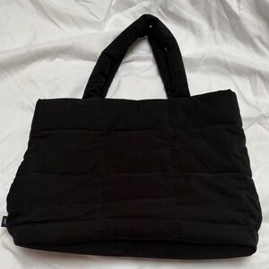 Black Quilted Tote Bag - Unbranded